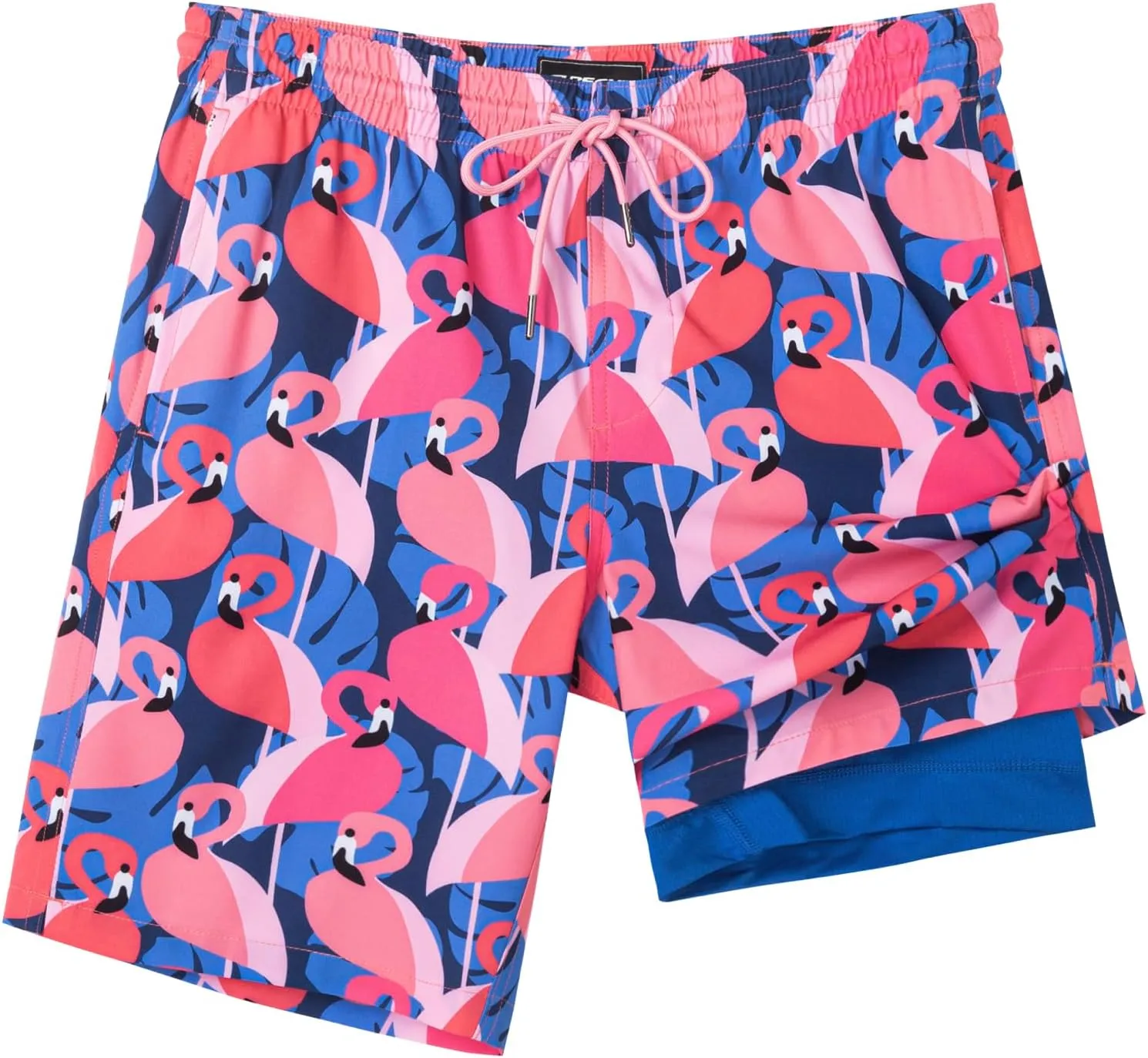 SURF CUZ 9" Mens Swim Trunks with Compression Liner Bathing Suits 2 in 1 Stretch Zipper Pockets Quick Dry