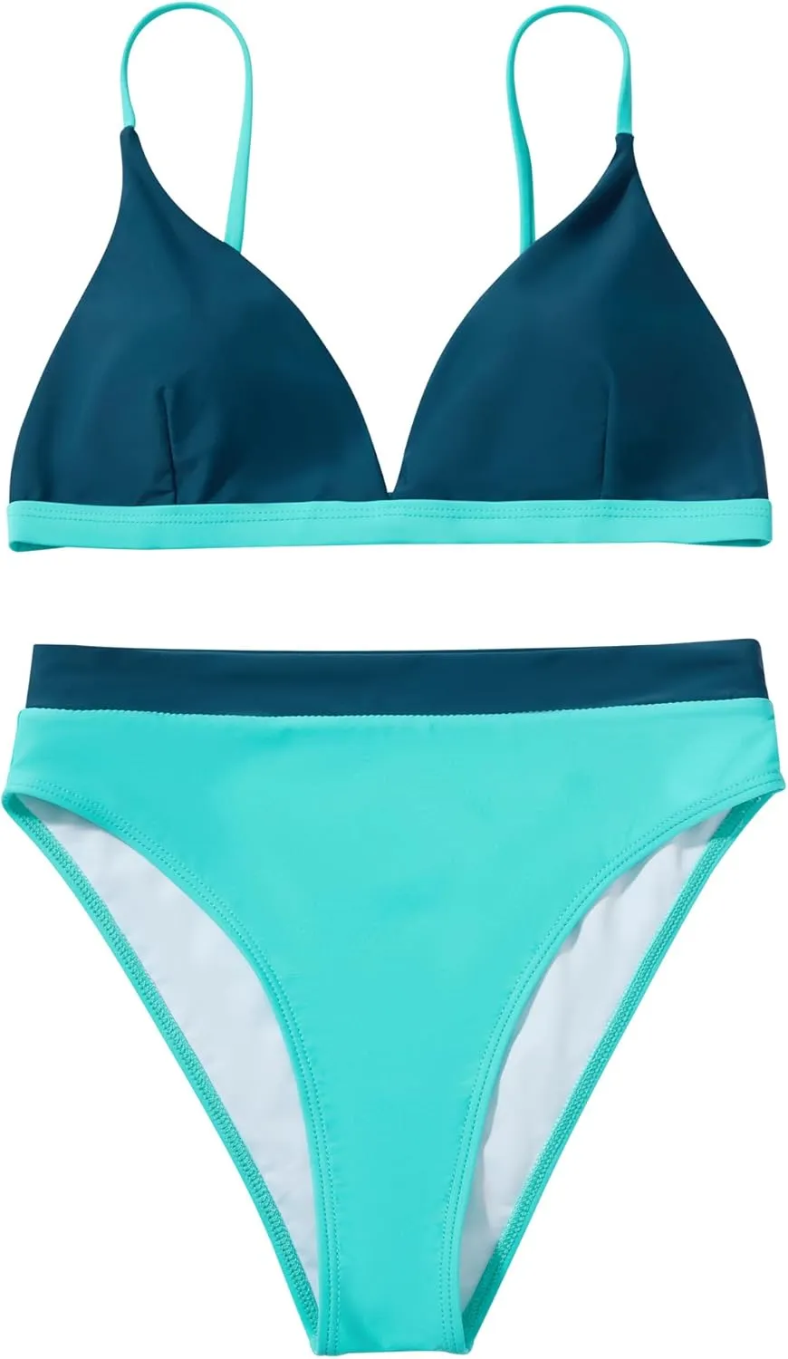 SUUKSESS Women High Waisted High Cut Bikini Set Sexy Triangle Two Piece Swimsuits