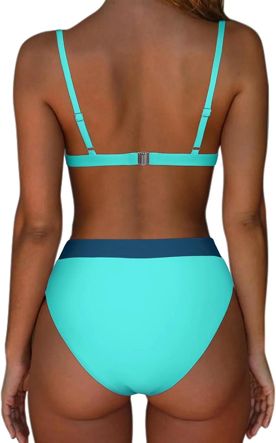 SUUKSESS Women High Waisted High Cut Bikini Set Sexy Triangle Two Piece Swimsuits