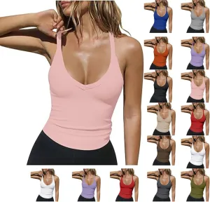 Tank Top for Women Sexy U Neck Women Summer Tops 2025 Racerback Workout Tank Camisole Ribbed Sleeveless Fashion Clothes