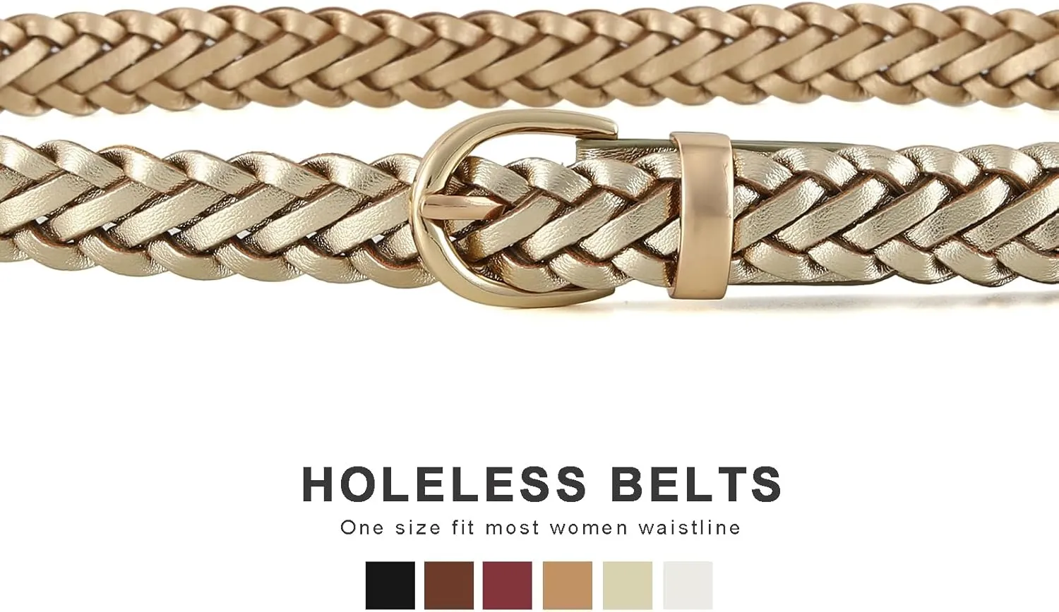 Thin Braided Belts for Women Classic Waist Belt Skinny Woven Strap for Jeans Pants Dress