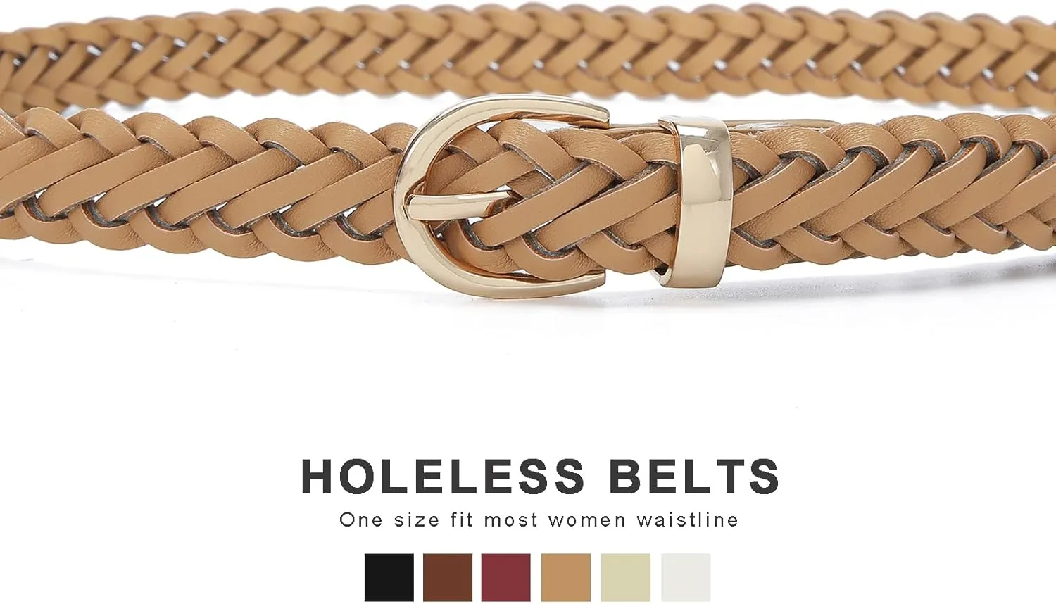 Thin Braided Belts for Women Classic Waist Belt Skinny Woven Strap for Jeans Pants Dress