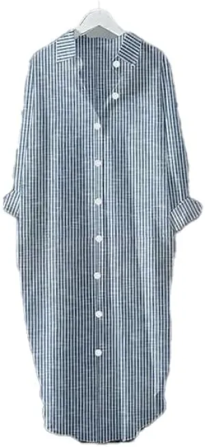 TIAFORD Women Boho Floral Print Linen Dress Casual Button Down Long Sleeve Loose Maxi Dress Beach Flowy Vacation Shirt Dress