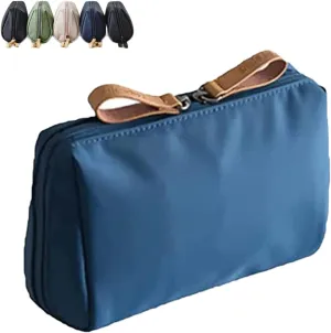 Tidynook Makeup Bag Small, Tidy Nook Cosmetic Bag, Lipstick Makeup Bag Mini Small Tidynook, Small Makeup Pouch for Purse, Portable Storage Bag, Large-Capacity Cosmetic Organizer, Travel Pouch (Blue)