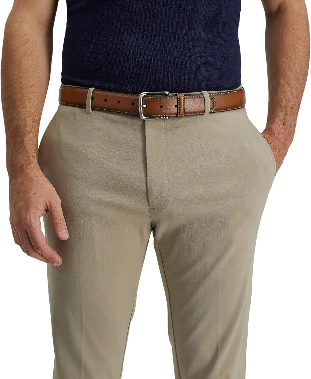 Tommy Hilfiger Men's Everyday Casual Jean Belt with Classic Harness Buckle