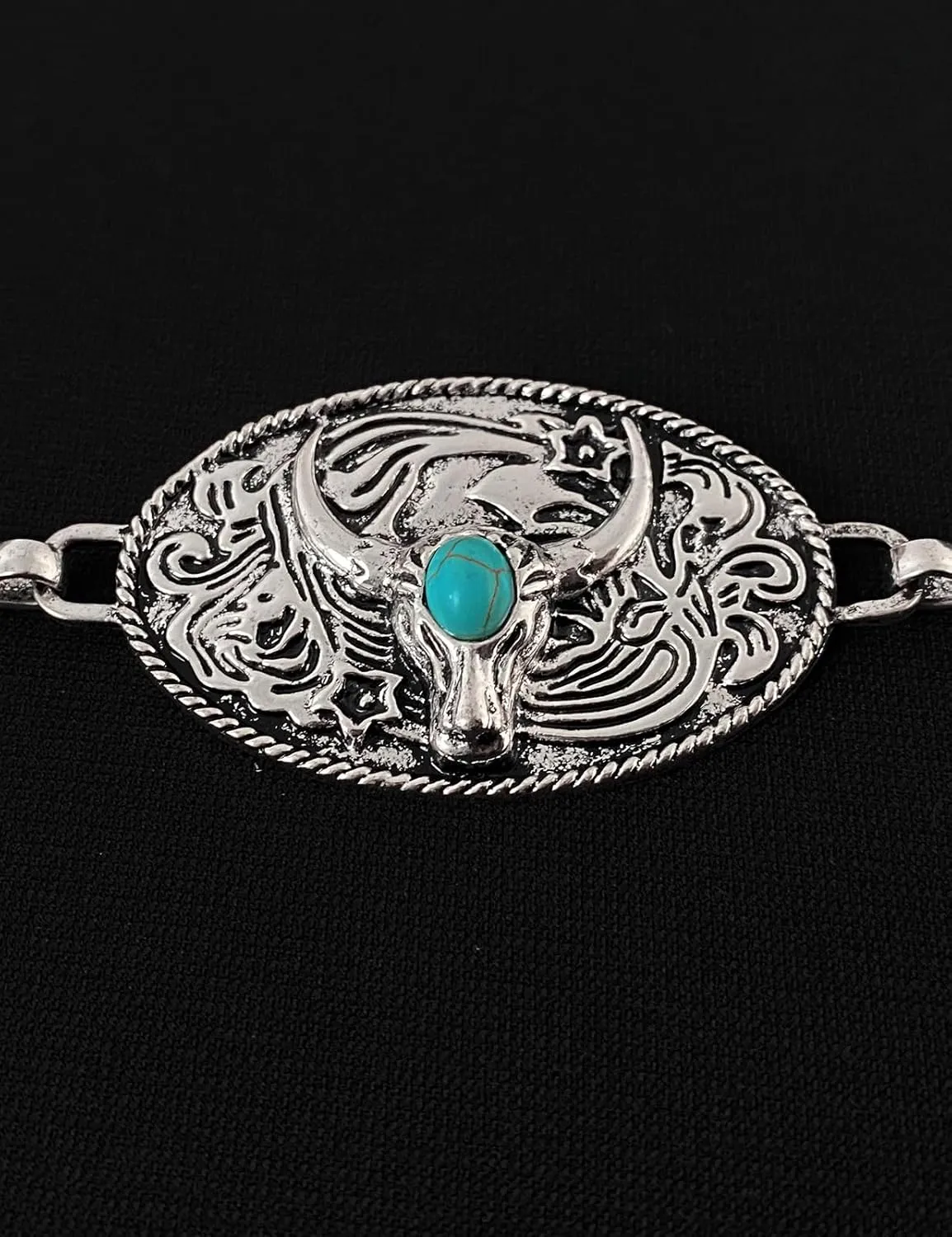 TOPACC Cowgirl Belts for Women Western Chain Belt Metal Concho Belt for Dresses Jeans Country Concert Outfit