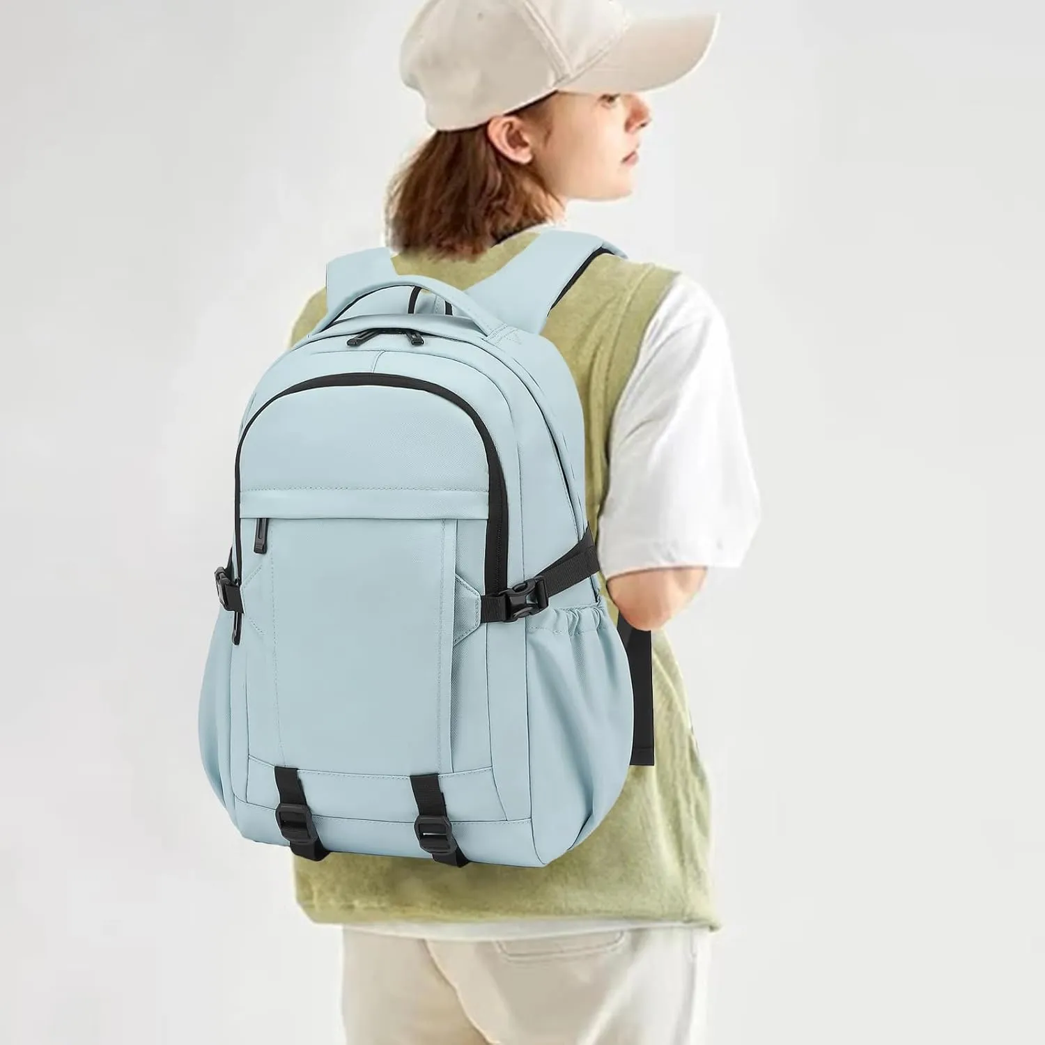 Travel Laptop Backpack for Women Men, 15.6 Inch Work Business College Backpacks School Bookbag Casual Daypack (Blue)