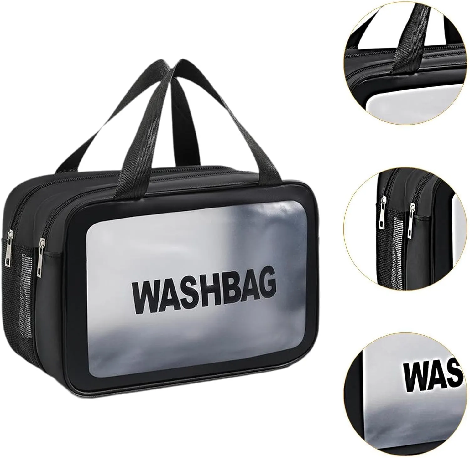 Travel Toiletry Bag, Makeup Storage Bag, Make Up Bag, Cosmetic Bag for Camping, Business Trip, Black M, Optional