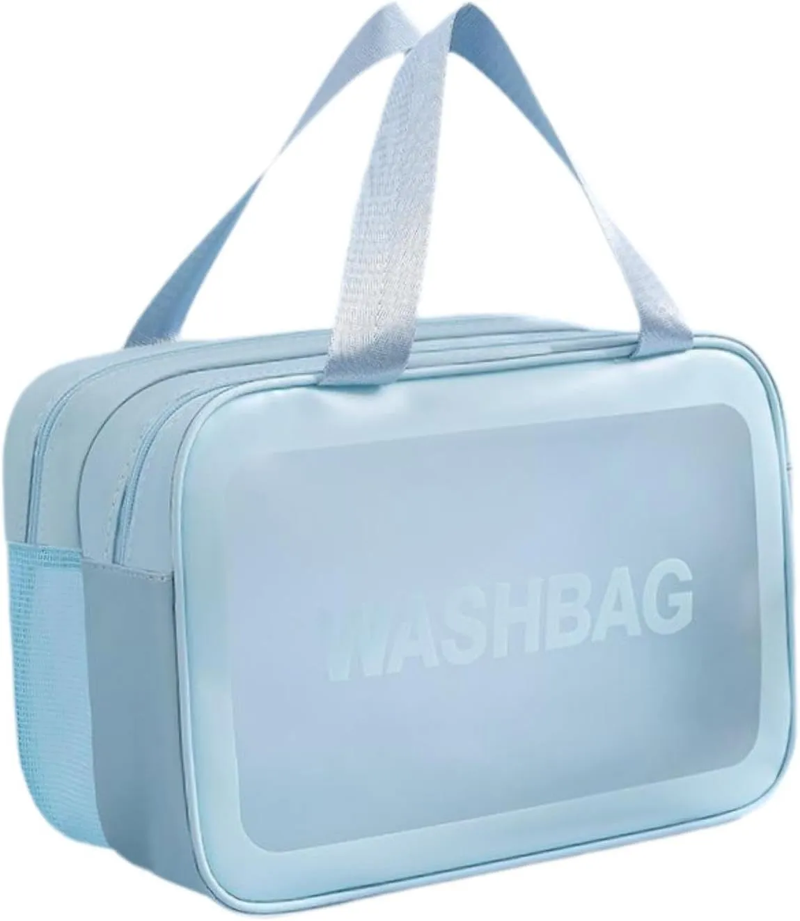 Travel Toiletry Bag, Makeup Storage Bag, Make Up Bag, Cosmetic Bag for Camping, Business Trip, Blue Color M, Optional