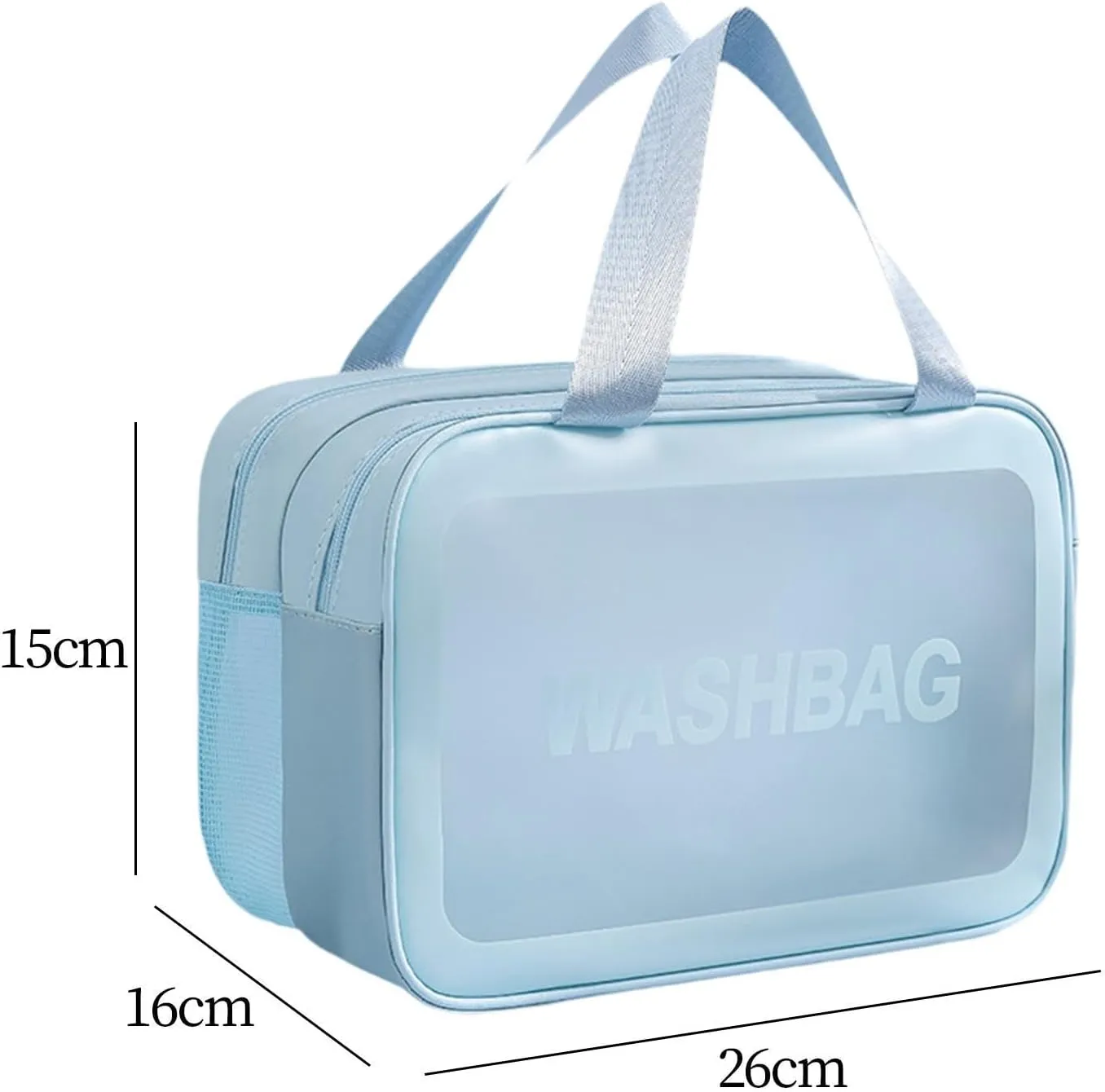 Travel Toiletry Bag, Makeup Storage Bag, Make Up Bag, Cosmetic Bag for Camping, Business Trip, Blue Color M, Optional