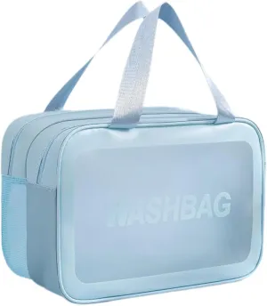 Travel Toiletry Bag, Makeup Storage Bag, Make Up Bag, Cosmetic Bag for Camping, Business Trip, L Blue, Optional