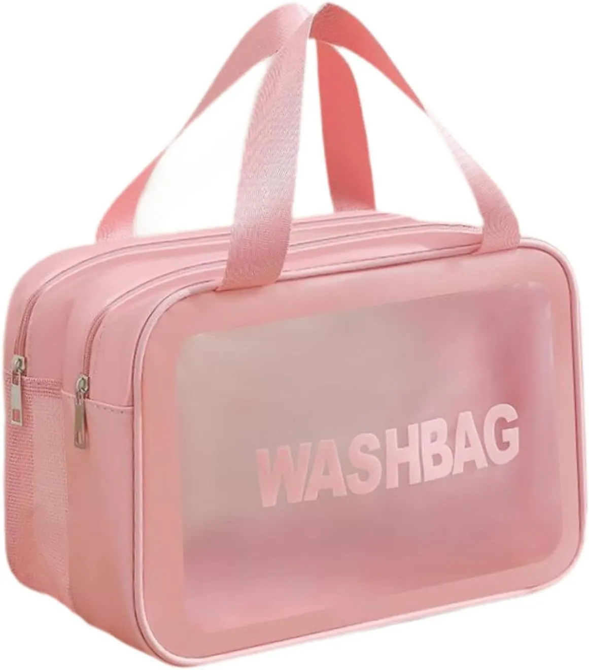 Travel Toiletry Bag, Makeup Storage Bag, Make Up Bag, Cosmetic Bag for Camping, Business Trip, Pink L