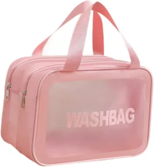 Travel Toiletry Bag, Makeup Storage Bag, Make Up Bag, Cosmetic Bag for Camping, Business Trip, Pink M