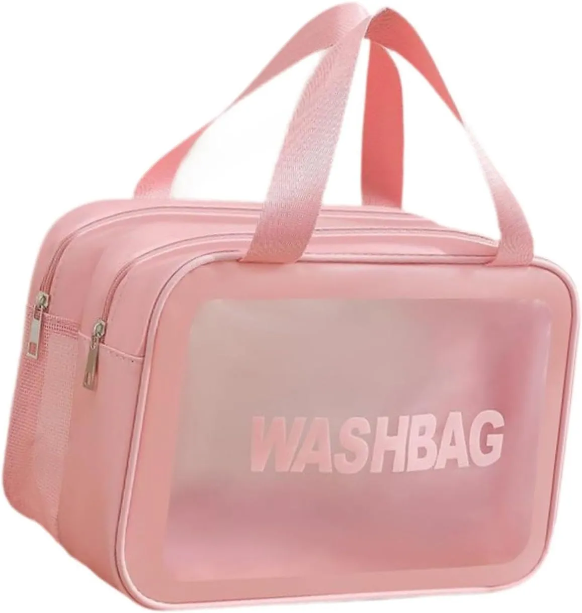 Travel Toiletry Bag, Makeup Storage Bag, Make Up Bag, Cosmetic Bag for Camping, Business Trip, Pink M