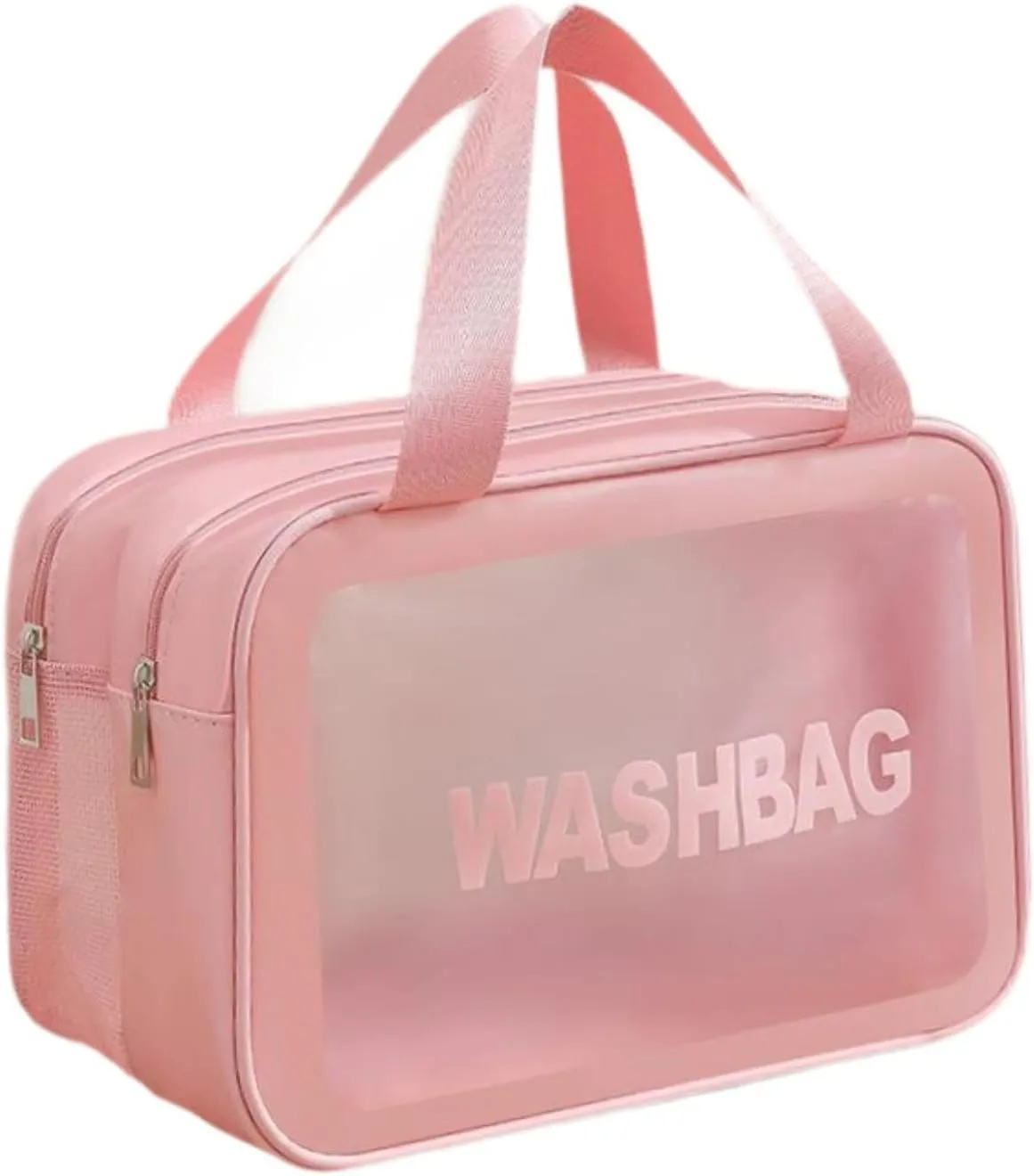Travel Toiletry Bag, Makeup Storage Bag, Make Up Bag, Cosmetic Bag for Camping, Business Trip, Pink M