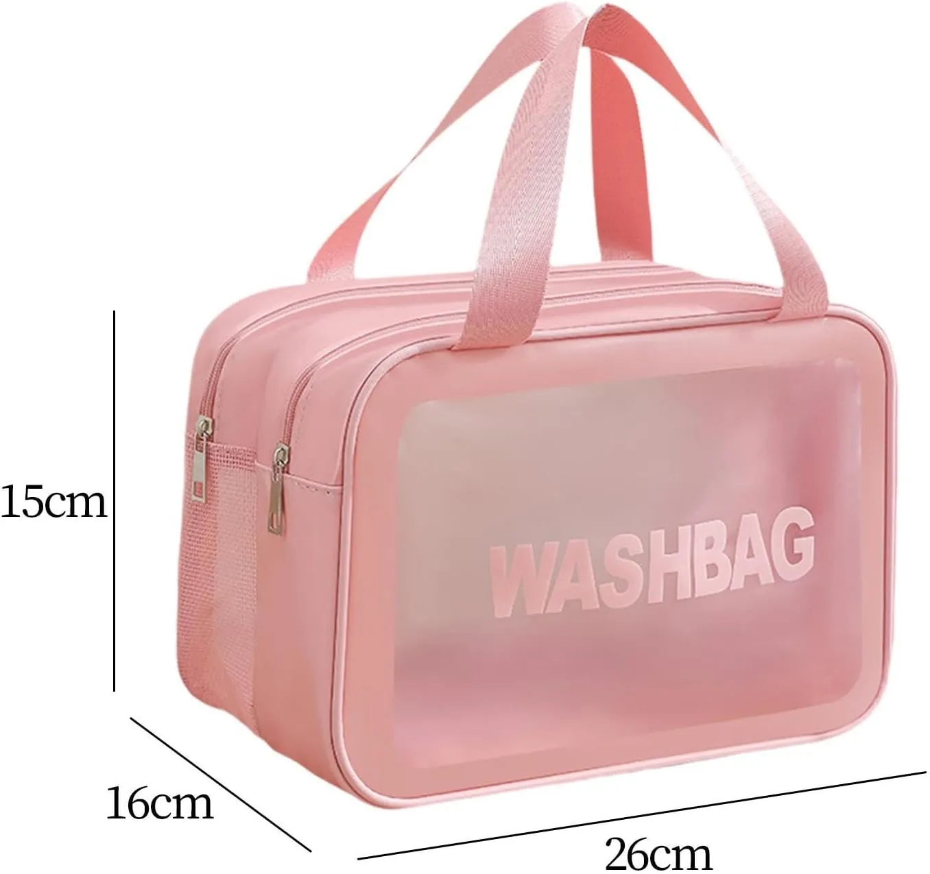 Travel Toiletry Bag, Makeup Storage Bag, Make Up Bag, Cosmetic Bag for Camping, Business Trip, Pink M