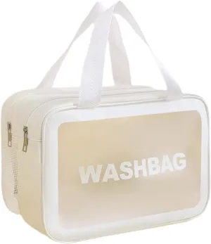 Travel Toiletry Bag, Makeup Storage Bag, Make Up Bag, Cosmetic Bag for Camping, Business Trip, White L