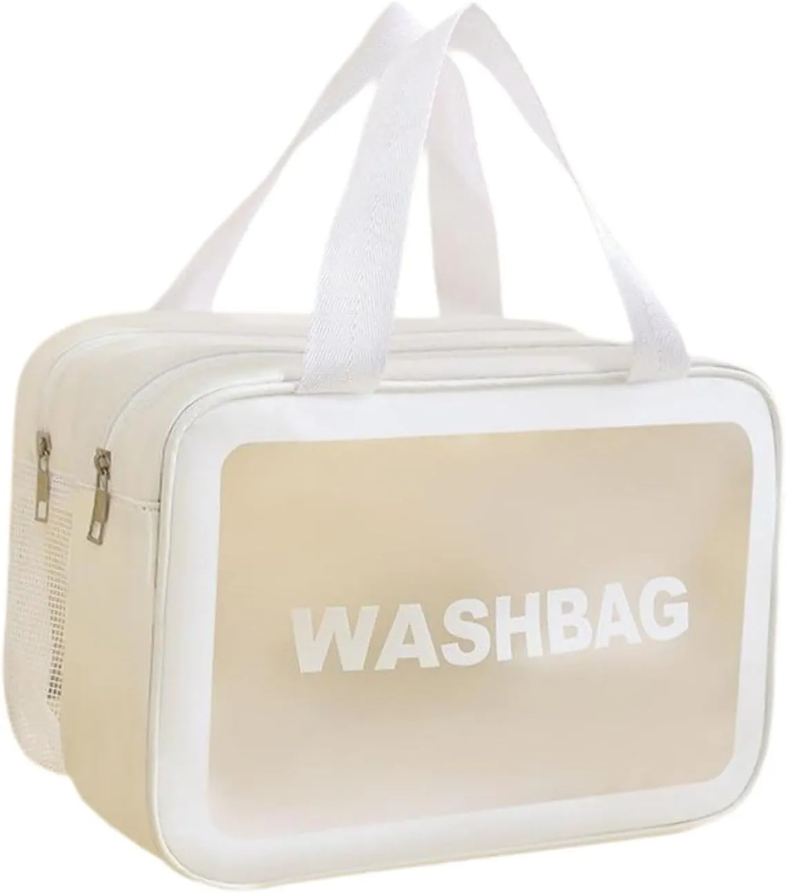 Travel Toiletry Bag, Makeup Storage Bag, Make Up Bag, Cosmetic Bag for Camping, Business Trip, White L