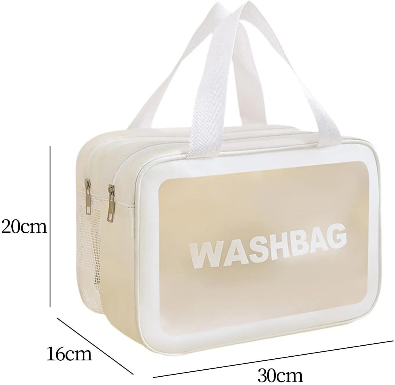 Travel Toiletry Bag, Makeup Storage Bag, Make Up Bag, Cosmetic Bag for Camping, Business Trip, White L