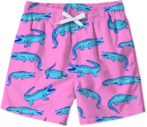 uideazone Boys Swim Trunks 3D Funny Print Surfing Board Shorts Quick Dry UPF 50  Swimsuit Beachwear with Mesh Lining 2-12T
