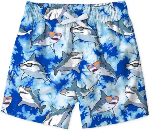 uideazone Boys Swim Trunks 3D Funny Print Surfing Board Shorts Quick Dry UPF 50  Swimsuit Beachwear with Mesh Lining 2-12T