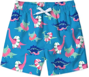 uideazone Boys Swim Trunks 3D Funny Print Surfing Board Shorts Quick Dry UPF 50  Swimsuit Beachwear with Mesh Lining 2-12T