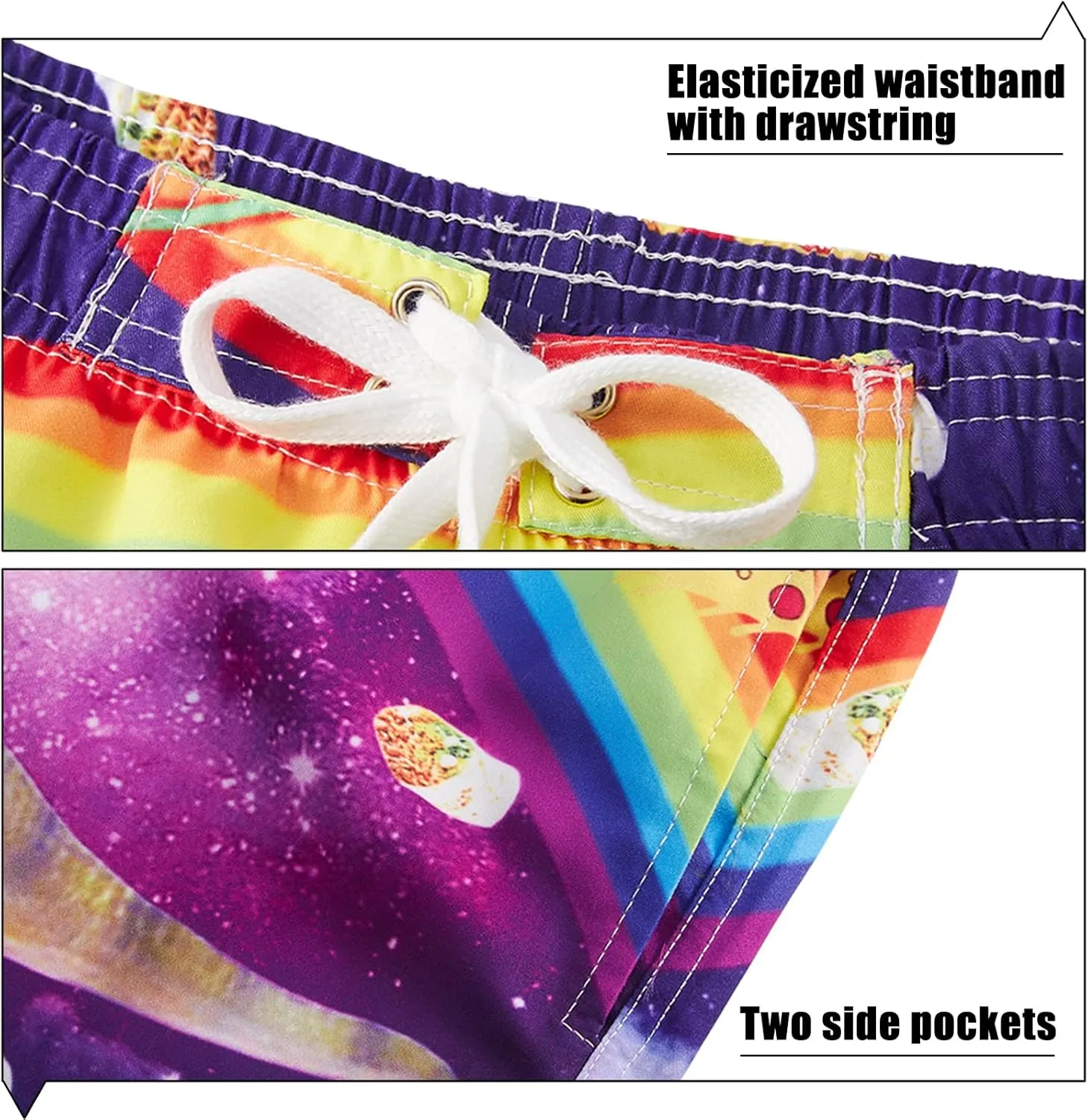 uideazone Boys Teens Swim Trunks Quick Dry Waterproof Surfing Board Shorts Drawstring Elastic Waist with Mesh Lining 5-14T
