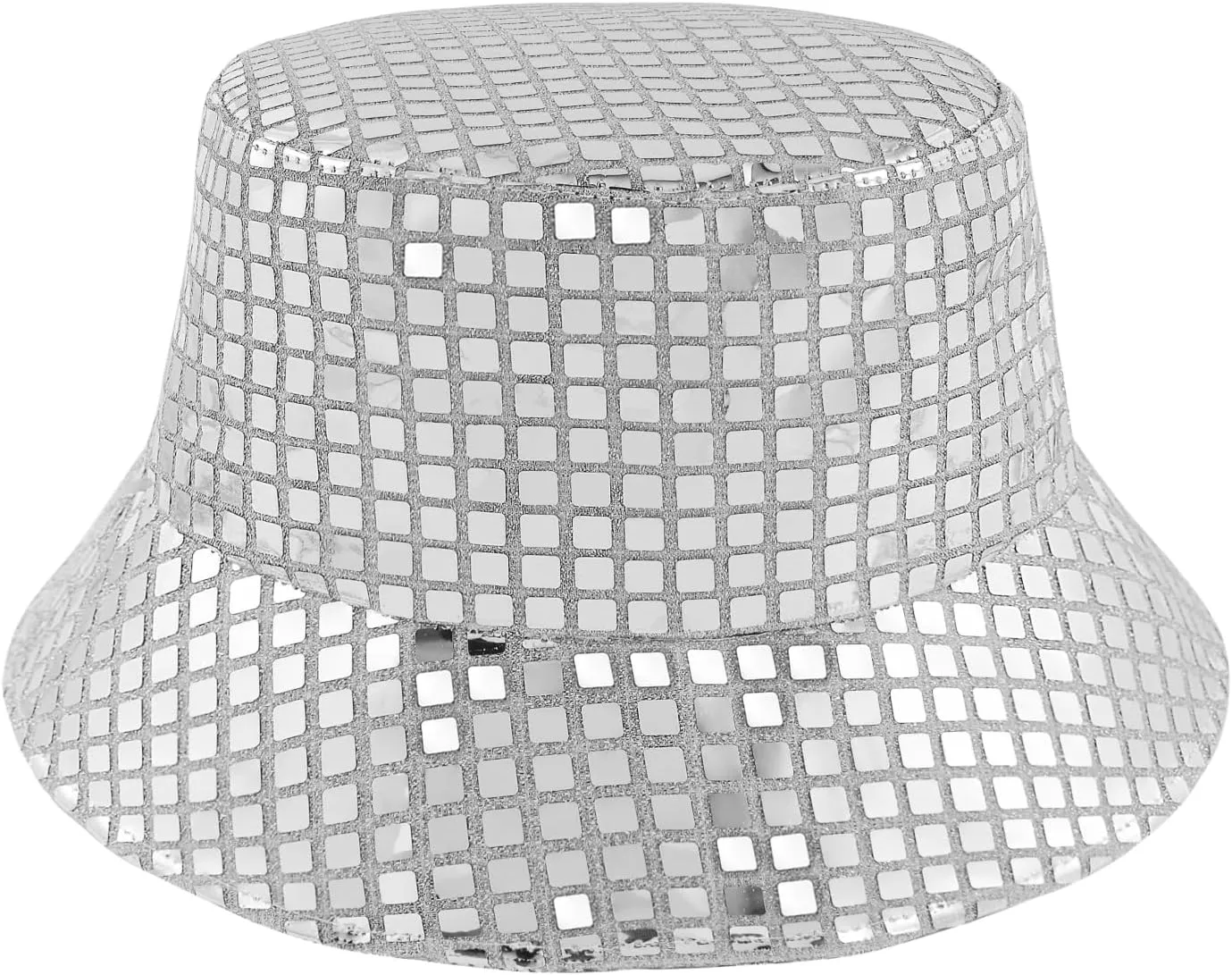 Unisex Metallic Bucket Hat Waterproof Holographic Bucket Hat Fishing Hat Trendy Hip Pop Sun Cap