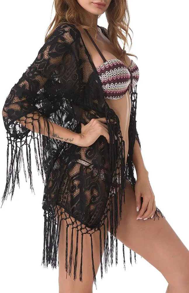 Upopby Women's Lace Beach Cover Up Swimwear Bikini Swimsuit Coverups, Cardigan