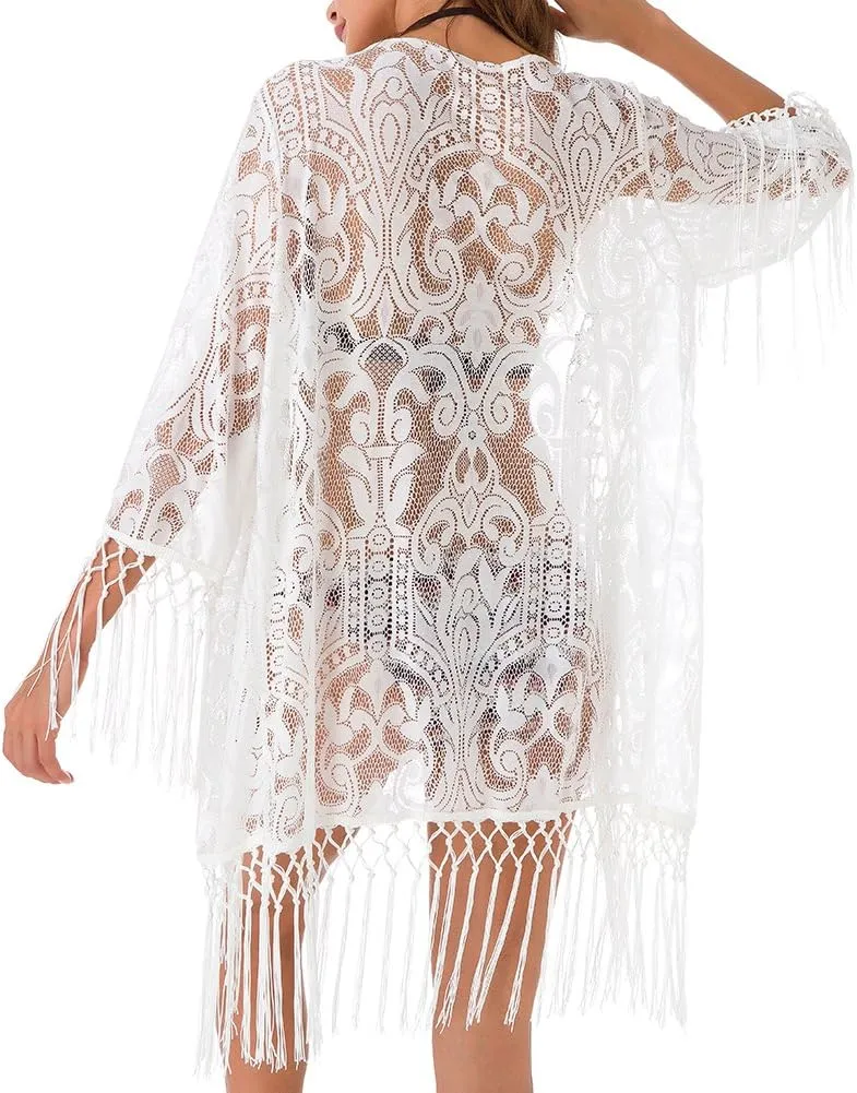Upopby Women's Lace Beach Cover Up Swimwear Bikini Swimsuit Coverups, Cardigan