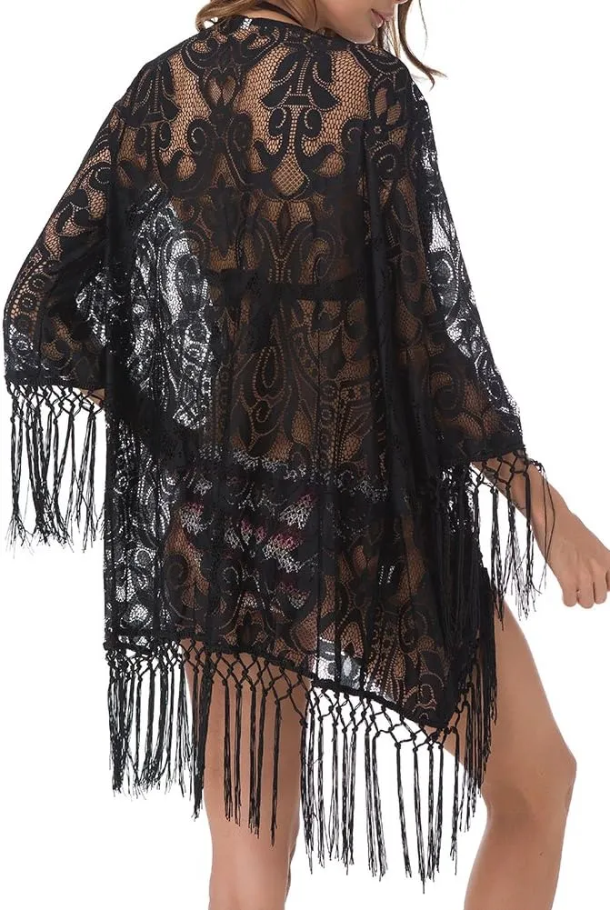 Upopby Women's Lace Beach Cover Up Swimwear Bikini Swimsuit Coverups, Cardigan