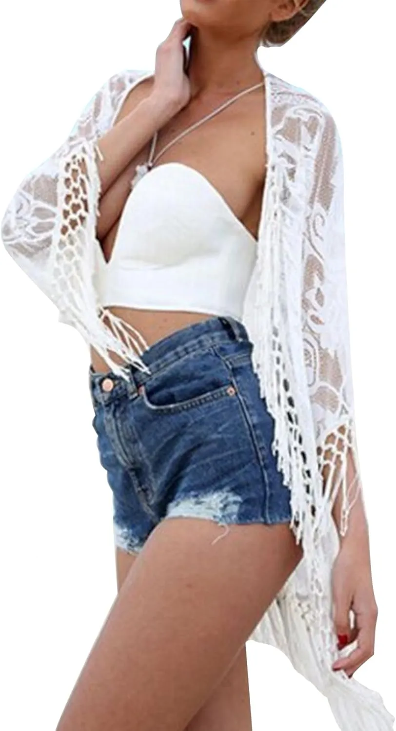 Upopby Women's Lace Beach Cover Up Swimwear Bikini Swimsuit Coverups, Cardigan