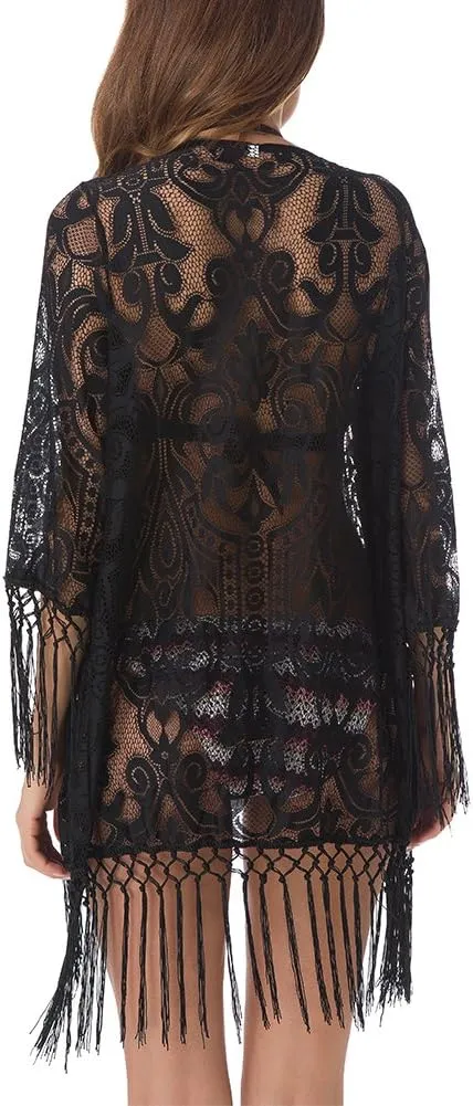 Upopby Women's Lace Beach Cover Up Swimwear Bikini Swimsuit Coverups, Cardigan