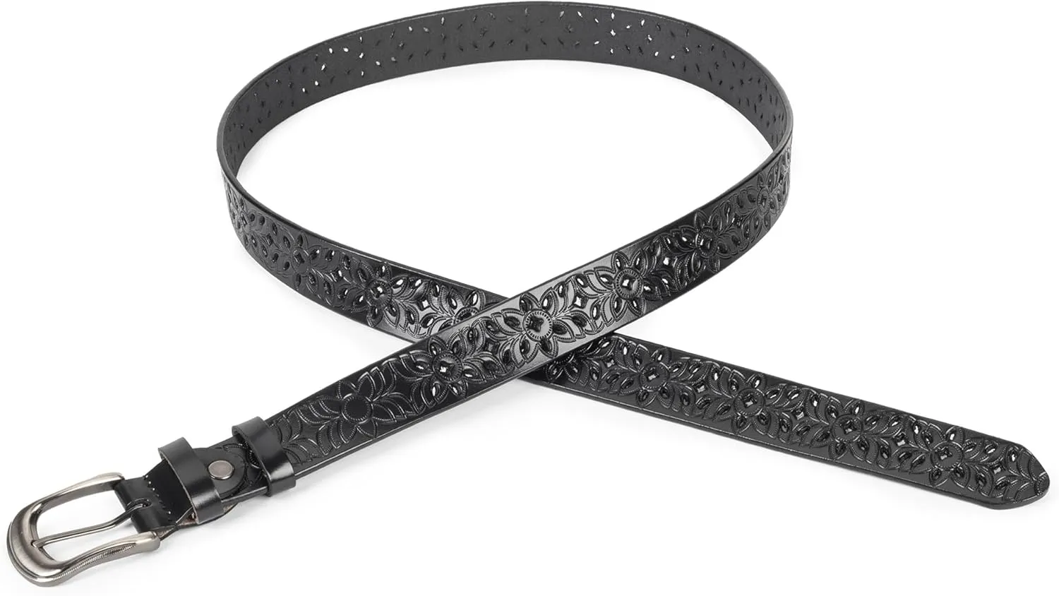 UTOWO Adjustable Vintage Western-Belts for Women Men - Engraved Buckle Cowgirl-Cowboy-Belt for Jeans fit 28-38" waist