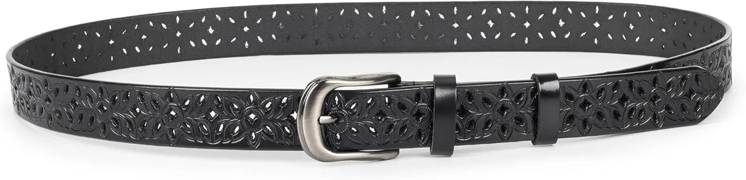 UTOWO Adjustable Vintage Western-Belts for Women Men - Engraved Buckle Cowgirl-Cowboy-Belt for Jeans fit 28-38" waist