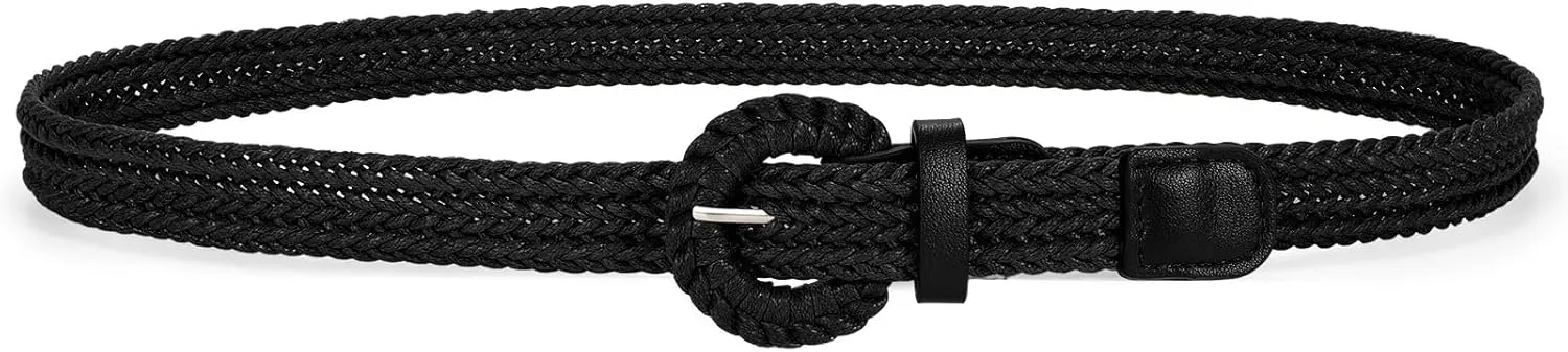 VONMELLI Braided Belt for Women, Woven Rattan Waist for Sunmmer Fashion Dress Jeans Thin Ladies Belts