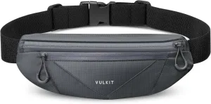 VULKIT Casual Lightweight Fanny Pack for Women & Men, Outdoor Belt Bag to Free Your Hands, Nylon Waterproof Waist Bag with Adjustable Elastic Band, Small Slim Fit Fashion Waist Pack, Grey