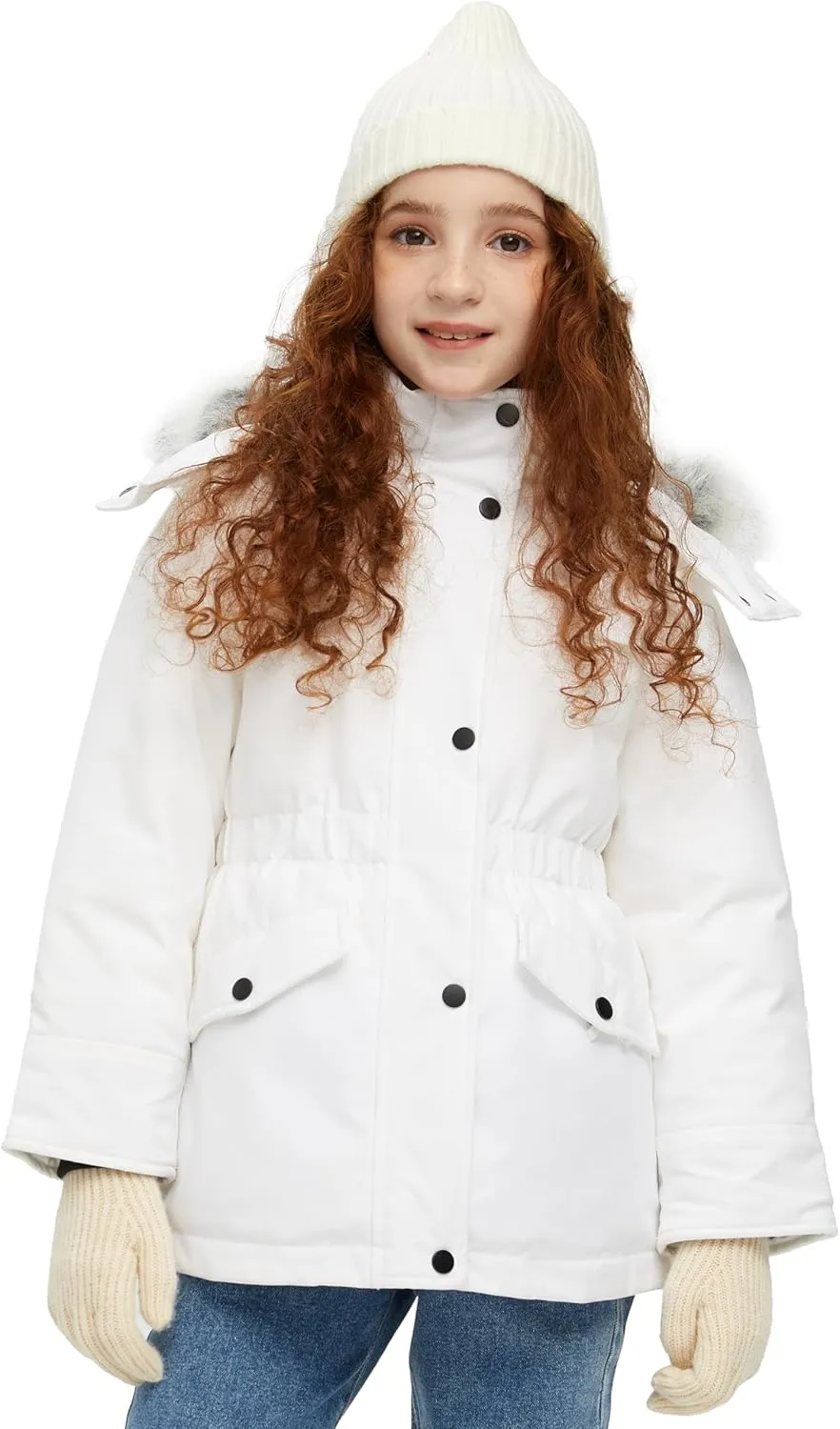 wantdo Girl's Winter Coat Waterproof Puffer Jacket Warm Hooded Parka