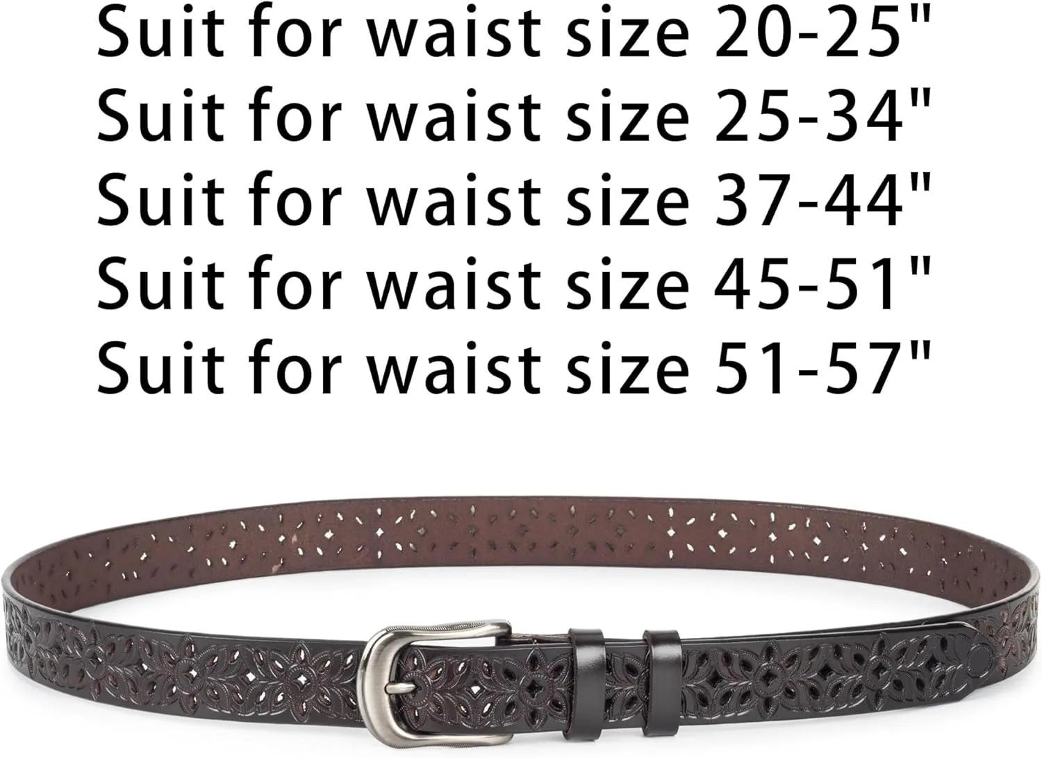 Western-Belts for Women, Men-Belt with Rhinestone Buckle-Belts, Turquoise Carved Pattern Western-Belts
