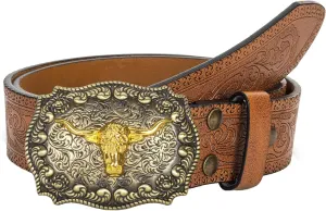 Western-Cowboy-Leather-Belts for Women Turquoise-Oval-Buckle Embossed Cowgirl Belt for Jeans Pants Fit for 27"-41"