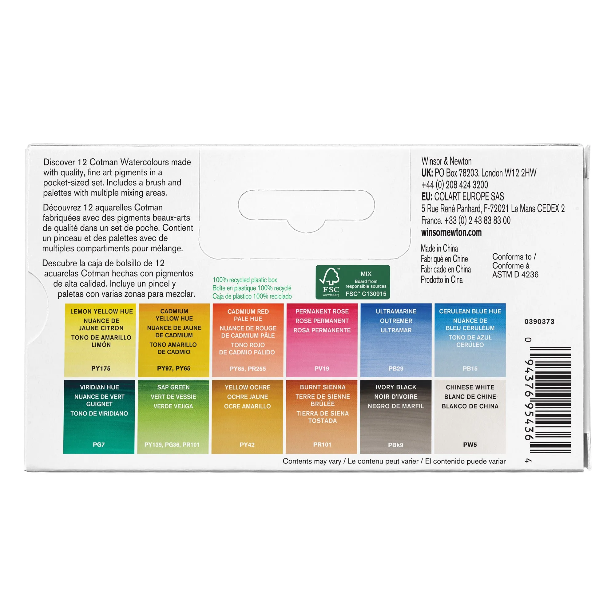Winsor & Newton Cotman Palette Pocket Set - Set of 13pcs