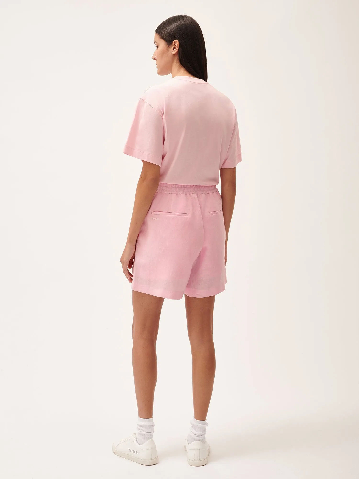 Womens Aloe Linen Mid Length Shortsmagnolia pink
