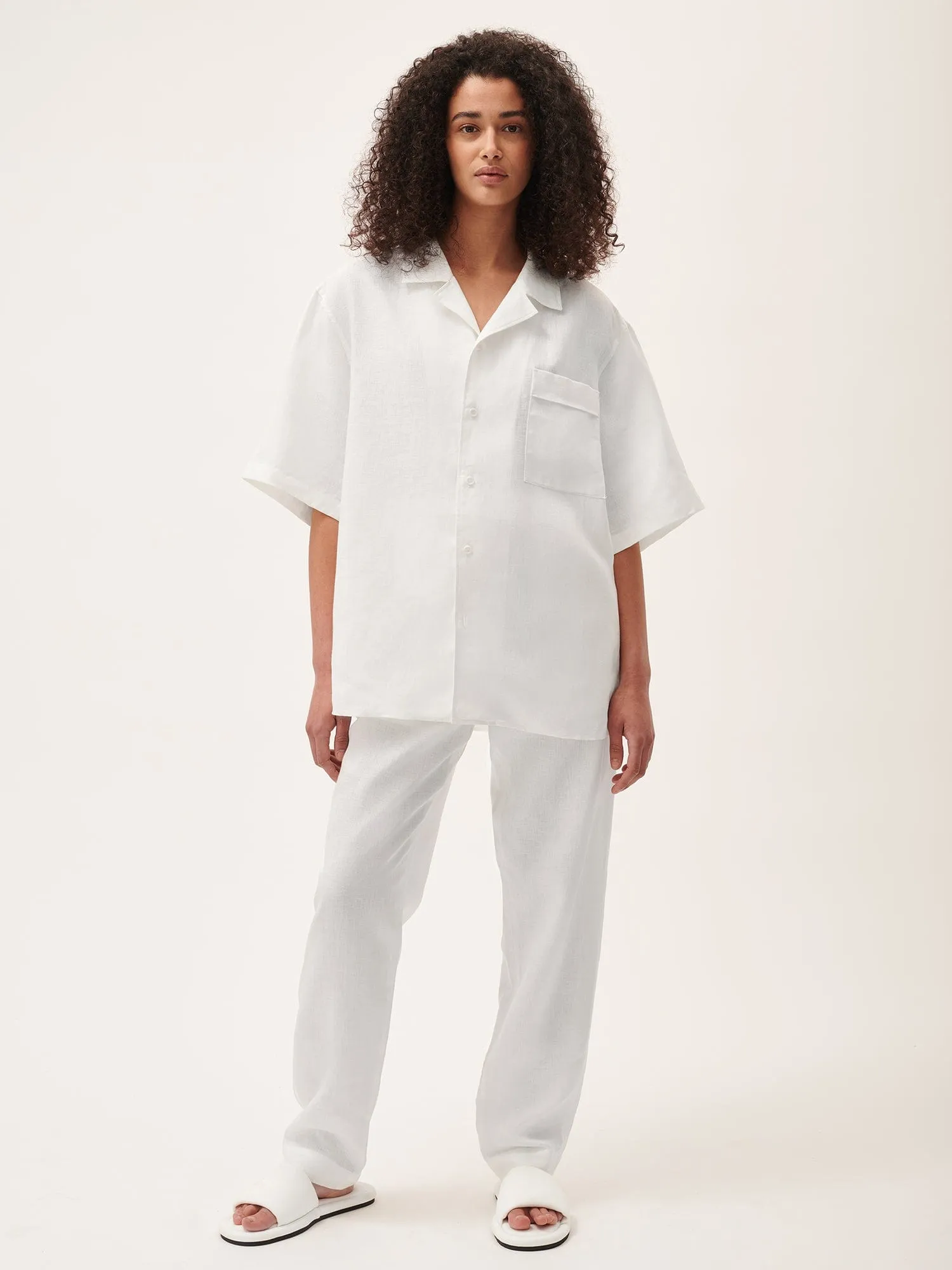 Womens Aloe Linen Trousersoff-white