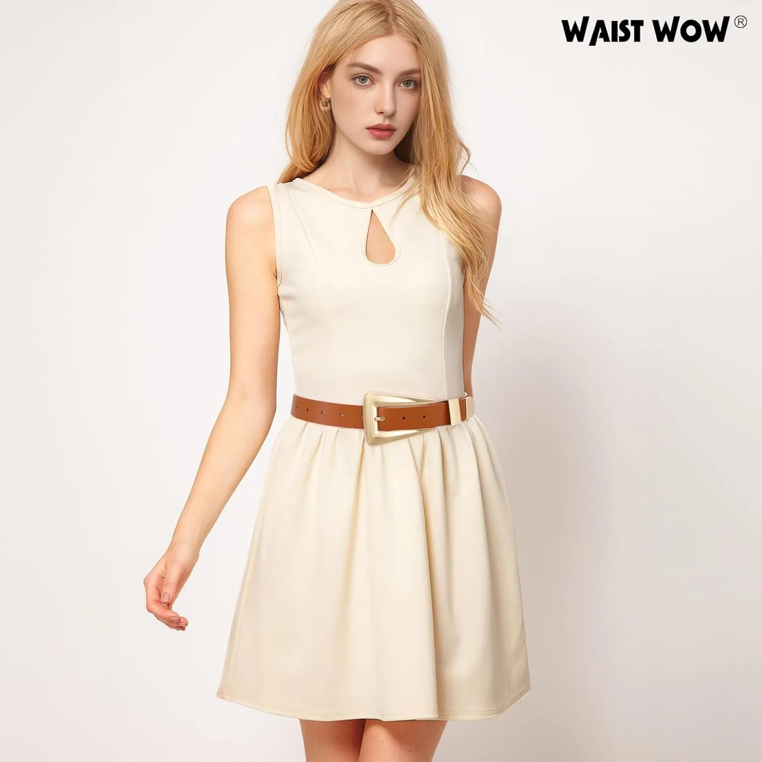 Women's Leather Belts for Jeans Pants Fashion Leather Waist Belt Ladies Dress Belts with Gold/Silver Buckle