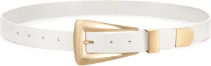 Women's Leather Belts for Jeans Pants Fashion Leather Waist Belt Ladies Dress Belts with Gold/Silver Buckle