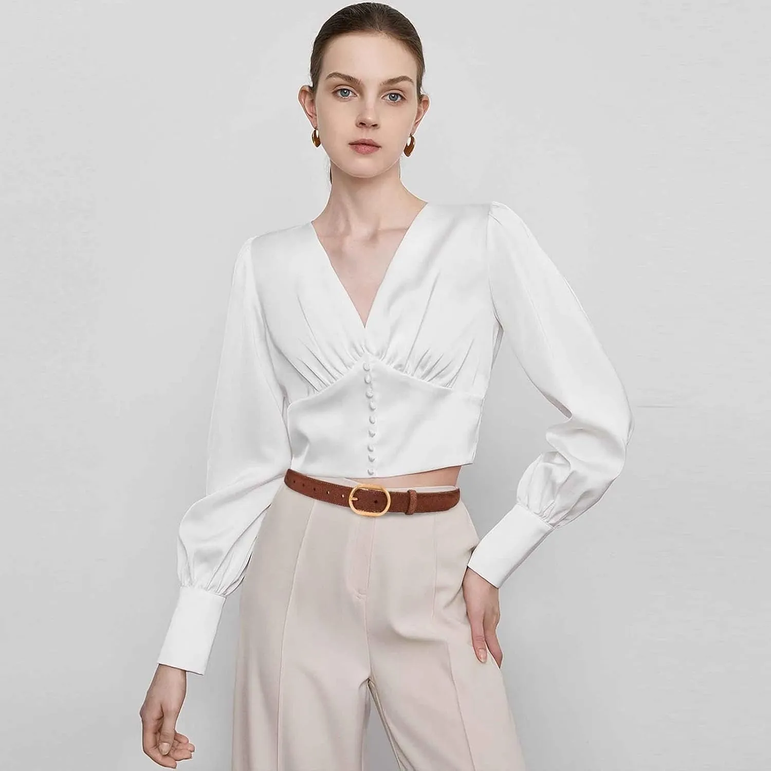 Womens Leather Suede Belt Brown Waist Belt for Casual Dress Jeans Ladies Genuine Leather Gold Buckle Belt
