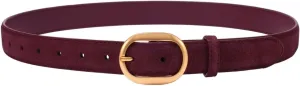 Womens Leather Suede Belt Brown Waist Belt for Casual Dress Jeans Ladies Genuine Leather Gold Buckle Belt