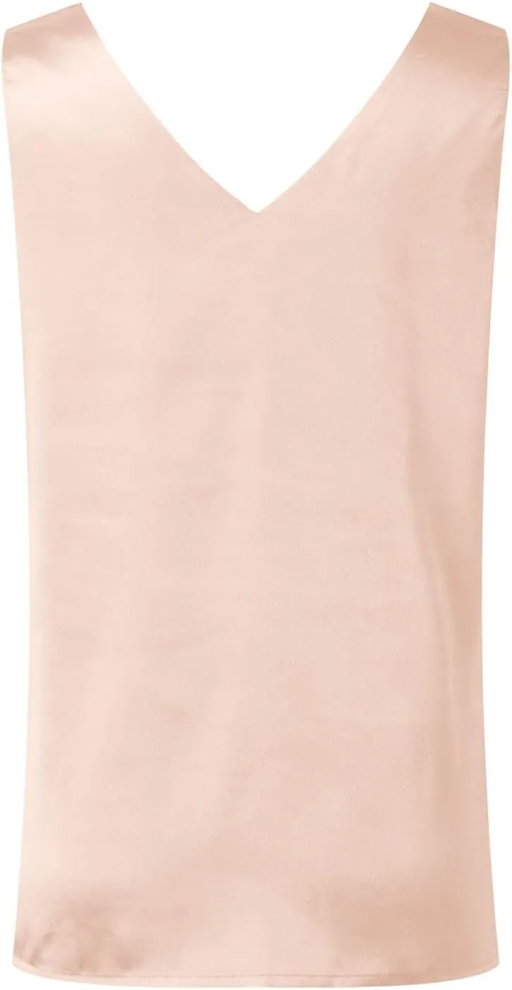 Womens Silk Satin Tank Tops V Neck Casual Cami Sleeveless Camisole Blouses Summer Basic Tank Shirt