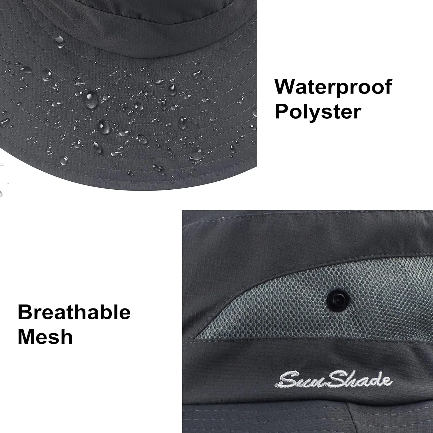 Womens Summer Sun Hat Wide Brim Outdoor UV Protection Hat Foldable Ponytail Bucket Cap for Beach Fishing Hiking