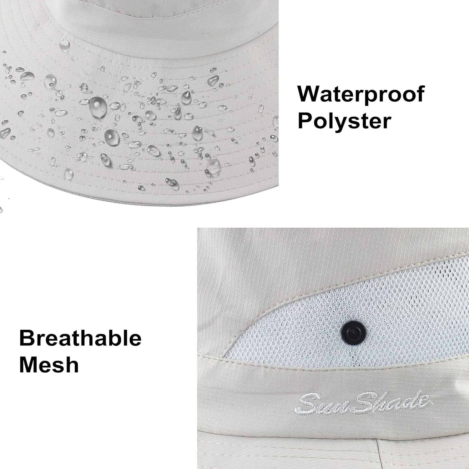 Womens Summer Sun Hat Wide Brim Outdoor UV Protection Hat Foldable Ponytail Bucket Cap for Beach Fishing Hiking